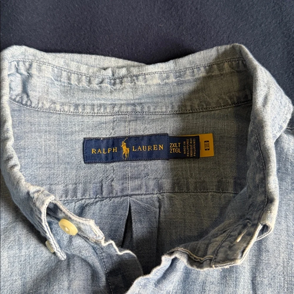 Polo Ralph Lauren Denim Button Down 2XL Tall - Picture 2 of 4